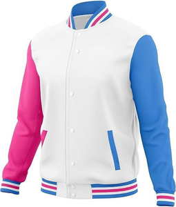 Men's <b>Jackets</b> Best Selling Embroidered Woolen High Street Men's <b>Jackets</b> Men College Leather Sleeves Custom Varsity <b>Jacket</b> - Product Image 2