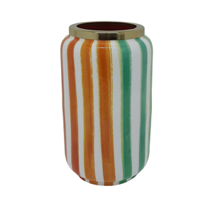 Vase à fleurs décoratif en fer pour table, design moderne, finition brillante en poudre crème, pour décoration murale et de sol. - Product Image 5