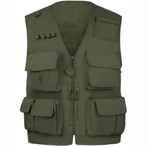 New Multi Pocket <b>Thin</b> Trendy Breathable Casual Sleeveless Vest Customized Work Outerwear with Logo for Men - Product Image 4