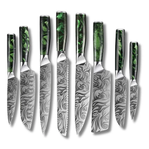 Luxury 8 pcs Resin Handle <b>Set</b> <b>Sharp</b> Blade Kitchen <b>Knives</b> <b>Set</b> Stainless Steel Blade - Product Image 1