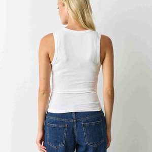 Top Deportivo Corto sin Mangas para Mujer, Cuello Redondo, Tejido Jersey, 100% Algodón, Ropa Deportiva para Gimnasio - Product Image 2