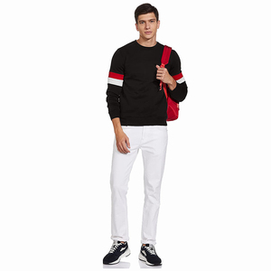 Sweat-shirt décontracté pour homme en coton 100% uni, tissu doux et respirant, coupe classique, col rond, manches longues, confortable pour tous les jours, en solde - Product Image 3