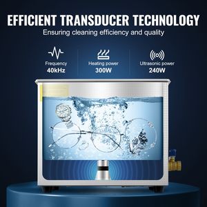 Professionale 10L/2.5 Gal pulitore ad ultrasuoni facile riscaldatore digitale del Timer in acciaio inossidabile macchina industriale certificata FCC/CE/RoHS - Product Image 3