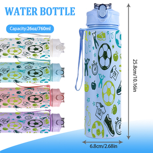 Bottiglia Ecologica Riutilizzabile da 26oz Senza BPA, Personalizzabile con Logo, Stampa Motivazionale per Calcio, Antigoccia, Vendita all'Ingrosso - Product Image 2
