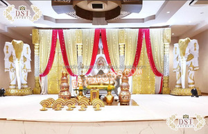 Decoración de escenario con temática marroquí, escenario dorado, temática musulmana, decoración de escenario tradicional para Recepción, Nikah - Product Image 5