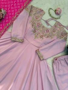 Spécial Aïd : Salwar rose gaufré Bandhani avec dupatta – Robe longue pour mariages et fêtes musulmanes, été comme hiver, séchage rapide, coupe classique - Product Image 5