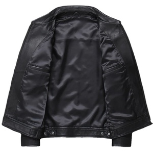 Men's Classic Trucker Jacket Canvas Mustard Charcoal Grey Genuine Sheepskin Shirt Collar Casual Smooth Lightweight Waterproof - Product Image 4