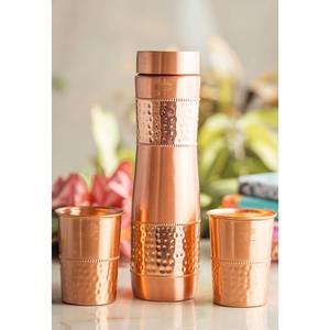 <b>Copper</b> Luxury Water Bottle Embossed Dotted Design Reusable Eco Friendly Large Capacity Kitchen Use <b>Screw</b> Cap Storage - Product Image 4