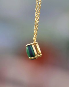Collier pendentif goutte d'eau en malachite, chaîne fine dorée, bijou en pierre précieuse verte, élégant cristal de guérison, cadeau pour femme - Product Image 5