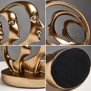Escultura Facial Abstracta Moderna Nórdica, Decoración Artística de Resina Ecológica para Sala de Estar y Vinoteca, Estilo Ángel - Product Image 2