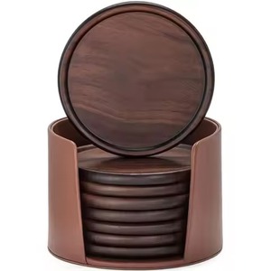 Modern Wooden Coasters Set Rustic Beverage <b>Protectors</b> for Dining <b>Table</b> Restaurant Hotel Bar Wedding Decor - Product Image 5