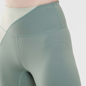 Most Popular Product Women Leggings High-Waist Active Wear Wholesale Sustainable Fitness Yoga Pants Solid <b>Pattern</b> Spandex Nylon - Product Image 4