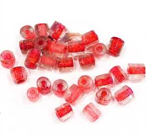 Cuentas de vidrio de lampwork hechas a mano, cilíndricas, con patrón de lámina y remolino, cuentas espaciadoras sueltas para la fabricación de joyas DIY - Product Image 6