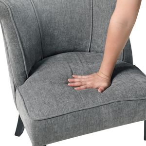 Chaise d'appoint moderne pour salon, 1 pièce, finition expresso, pieds en tissu anthracite, dossier incurvé, rembourrage en mousse - Product Image 5