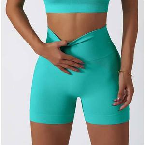 Conjuntos de Yoga de 2 Piezas de Secado Rápido, Transpirables y Ecológicos, con Cintura Elástica y Pantalones Cortos de Cintura Alta en Spandex/Nailon - Product Image 5