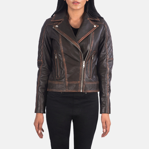 Women's Sheep Leather Motorcycle <b>Jacket</b> with <b>Fringe</b> Design Short Casual Breathable Wholesale Genuine Napa Leather Women's - Product Image 5