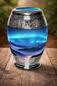 Urna de Metal de Lujo para Cenizas |   Urna Funeraria Decorativa de Aluminio para Memoriales y Exhibición en el Hogar - Product Image 3