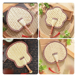 Abanico de Hoja de Palma de Bambú Tejido a Mano, Abanico Natural Tejido a Mano, Arte Folclórico, Regalo Decorativo para Fiestas y Promociones - Product Image 5