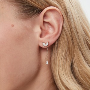 ต่างหูทองคำแท้ 14K รูปทรงลูกแพร์ประดับเพชรแล็บโกรว์ ดีไซน์ห้อยระย้า หรูหรา เรียบง่าย เหมาะสำหรับงานปาร์ตี้ สำหรับผู้หญิง - Product Image 4