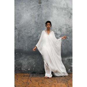 Boho Premium Quality <b>Kaftan</b> Maxi Floor-Length Natural Wrap Tie Sleeveless Regular Fit Solid Color <b>Summer</b> Party Style Wholesale - Product Image 4