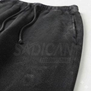 New Arrival Heavyweight Distressed <b>Embroidery</b> <b>Set</b> Men Pullover Hoodie And Jogger Pants Casual Streetwear Two Piece Outfit - Product Image 6