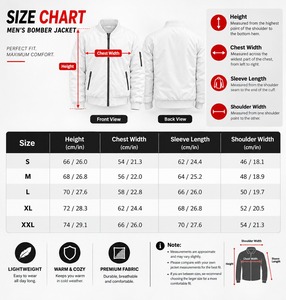 <b>White</b> <b>Men</b> Winter Solid Bomber <b>Jacket</b> Zip up Stand Collar Long Sleeve Shell Outerwear <b>for</b> Casual Wear - Product Image 6