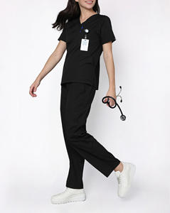 Uniformes Médicos con Cuello en V, Uniformes de Hospital, Conjuntos de Uniformes de Enfermería, Blusas de Manga Corta y Pantalones Jogger para Mujeres Enfermeras - Product Image 1