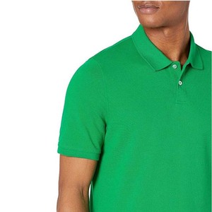 เสื้อกอล์ฟผู้ชายแบบแห้งเร็ว สไตล์ธุรกิจ ปักโลโก้ตามสั่ง OEM ผลิตจากโรงงาน ผ้าฝ้ายถักน้ำหนัก 210 กรัม - Product Image 4