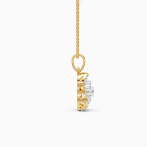 Women's Yellow <b>Gold</b> Diamond Pendant Baguette Cut Classic Everyday Wear Jewelry - Product Image 1