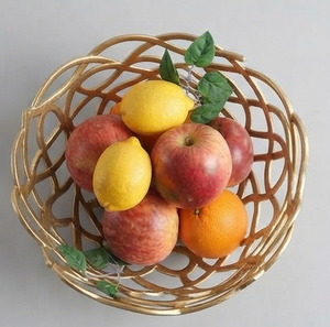 Corbeille à fruits en métal doré, luxe, rangement décoratif, porte-fruits pour la maison et la cuisine - Product Image 3