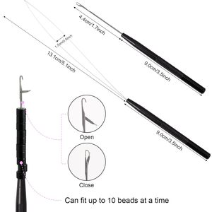 Hair Extension <b>Pliers</b> <b>Set</b> Metal Tool For Installation And Removal Black Handle - Product Image 6