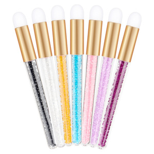 Soft Multicolor Lash Shampoo <b>Brush</b> Diamond Crystal Handle Eyelash Washing Cleansing <b>Brush</b> Beauty Tool - Product Image 1