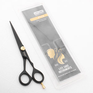 Ciseaux de coiffure professionnels noirs à lame tranchante, ciseaux de barbier en acier inoxydable japonais par Life Care Instrument - Product Image 6