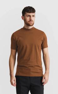 T-shirt pour homme en coton 100% marron, manches courtes, style décontracté, coupe ample, style minimaliste, logo personnalisé - Product Image 5