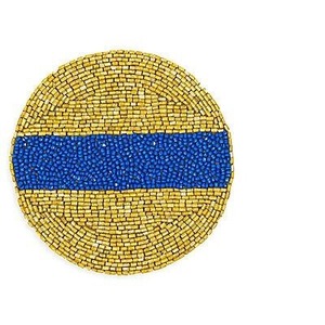 Round Beaded Resin <b>Coaster</b> <b>Green</b> Brown Star Pattern Modern Style Durable Waterproof Promotional Gift NOUSHAD HANDICRAFTS - Product Image 2