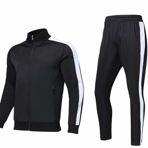 Men Blue Full Sleeve <b>Tracksuit</b> Set Solid Color Breathable Sporty Style With Side Pockets Zipper Closure Regular Fit Autumn Wear - Product Image 5