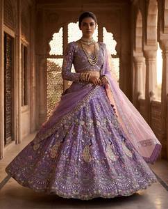 Purple Embroidered A-Line Gown Floral Print <b>Sequins</b> Silk Satin Maxi Dress for Women Empire Waist Backless Neckline Built-in <b>Bra</b> - Product Image 2