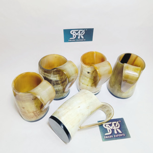 Auténtica Jarra de Cerveza Africana de Cuerno Ecológica, Hecha a Mano con Acabado Natural, para Fiestas Temáticas Vikingas, Decoración Rústica de Bar, Estilo Animal - Product Image 6