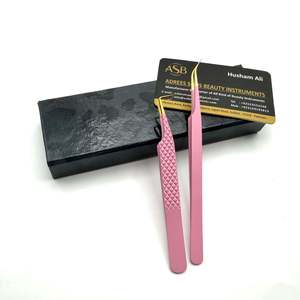 Pinzas de Aislamiento Curvas y Delgadas de 90 Grados, Color Rosa Dorado, Acero Inoxidable, Alta Precisión, Logotipo Personalizado, Instrumento de Belleza - Product Image 5