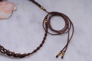 Collier en macramé fait main avec quartz rose, pierre précieuse naturelle rose, pendentif choker bohème tribal, cordon réglable, bijou en cristal de guérison - Product Image 2