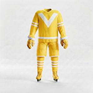 Tenue de hockey sur glace, kit d'équipe entièrement sublimé, maillot et pantalon de qualité supérieure, tissu durable et respirant pour jeunes et adultes, OEM - Product Image 1
