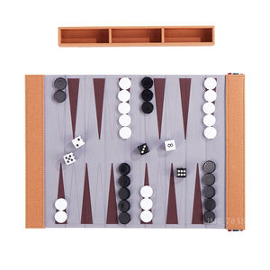 Stock New Design Travel Foldable Portable Fabric Handmade Premium Luxury Roll Leather <b>Backgammon</b> Durable Eco-Friendly - Product Image 2