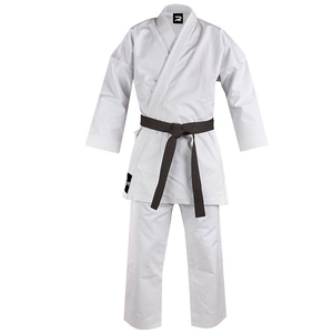 Uniforme de Karate Negro para Adultos, 100% Algodón, Duradero, Corte Regular, Unisex, Conjunto de Ropa de Artes Marciales, Cinturón Blanco Incluido - Product Image 1