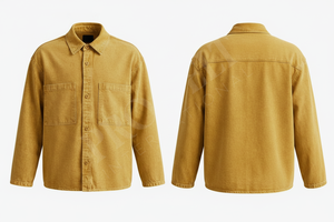 Chemise en jean à col en coton, manches longues, design vintage, tendance, unique, dernier cri, personnalisable avec logo, coupe ample - Product Image 6