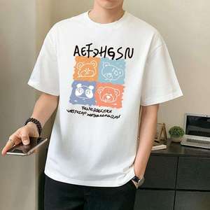 เสื้อยืดผู้ชายผ้าฝ้าย 180 กรัม พิมพ์ลายการ์ตูน  รักษ์โลก ระบายอากาศดี แขนสั้น - Product Image 5