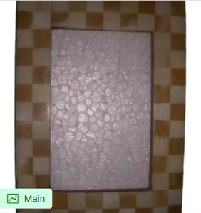 Marco de fotos artesanal de lujo con incrustaciones de hueso a cuadros en tonos natural y crema, estilo mosaico terroso para mesa moderna - Product Image 5