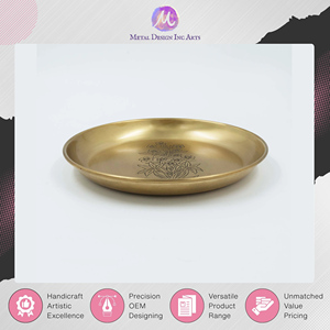 Assiette de service en laiton au design accrocheur, la plus vendue, pour la présentation d'aliments, de collations et de glaces, à un prix impressionnant en promotion - Product Image 6