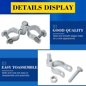 2 Pezzi Cerniera per Cancello in Acciaio Resistente per Recinzioni a Maglie Compatibile con Pali da 1-5/8 Pollici Nuovo Design per Recinzioni e Tralicci - Product Image 3