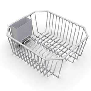 Black 2 Tier Dish Drying <b>Rack</b> with Drainboard and Cutlery Holder Metal Kitchen Countertop Organizer for <b>Plates</b> Bowls and Mugs - Product Image 3