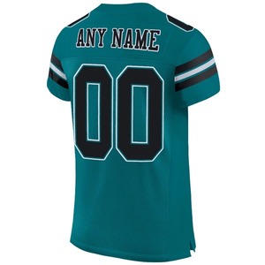 Camiseta de Fútbol Personalizada en Verde Azulado, Negro y Blanco, de Malla Transpirable, Secado Rápido, Ligera, para Deportes de Equipo - Product Image 5